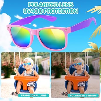 24Pack Kids Sunglasses,Colors Neon Sunglasses in Bulk Party Bag Fillers for Kids,Party Sunglasses Great Gifts for Birthday Party Supplies