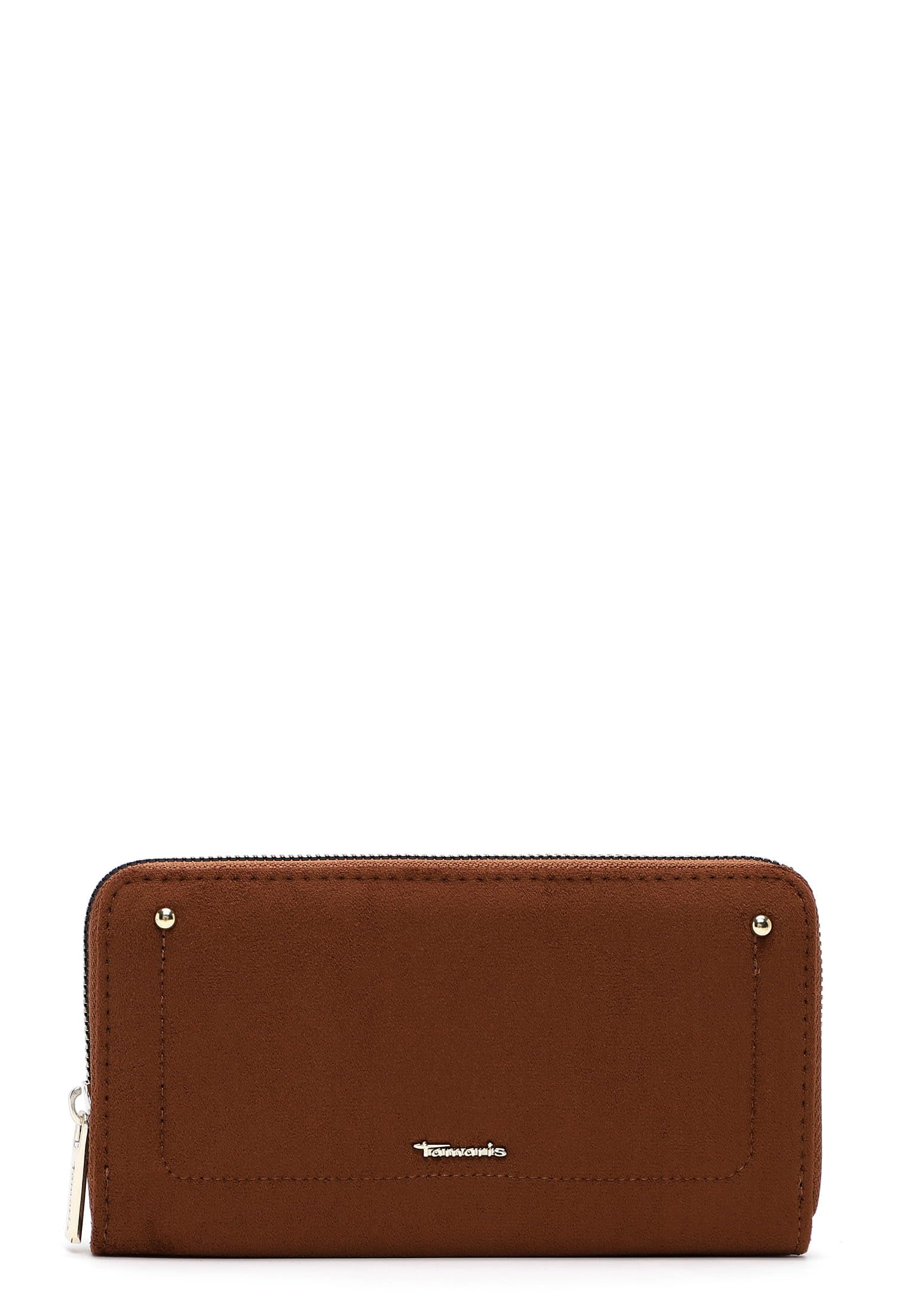 Tamaris portafoglio Marina Suede Zip Around Wallet Cognac marrone chiaro
