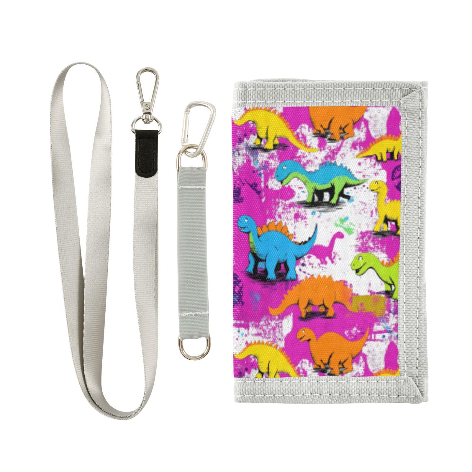 Wusikd Colorful Dinos Kids Wallet for Boys Girls Cute Toddler Trifold Wallet Novelty Wallet for Teens Women Men