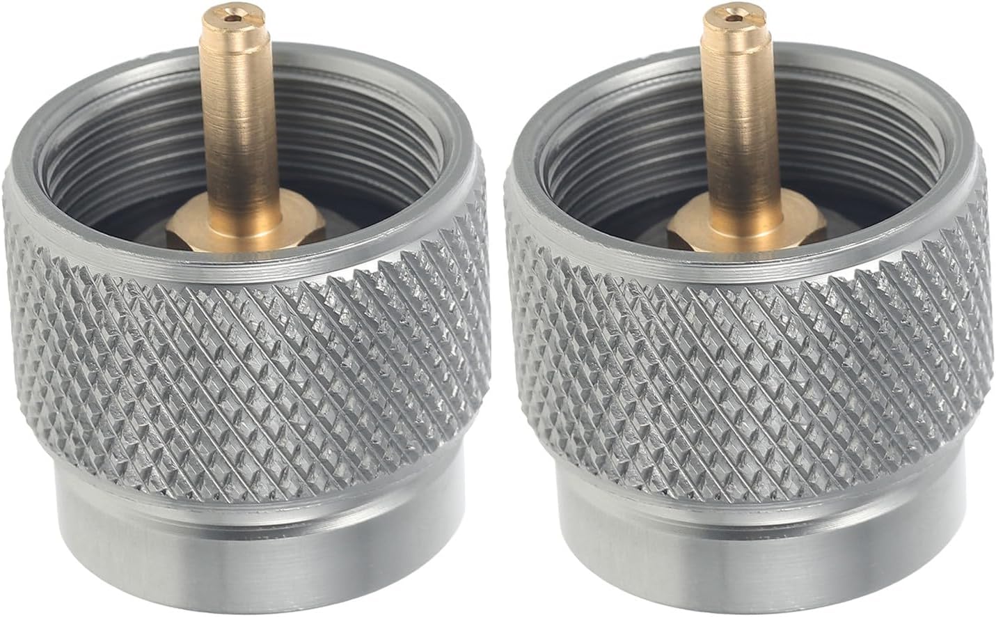 Toddmomy 2pcs Camping Stove Adapter - LPG Canister Adapter Converter - 1 Lb Propane Tank Input and EN417 Valve Output - Camp Fuel Refill for Backpacking Stove