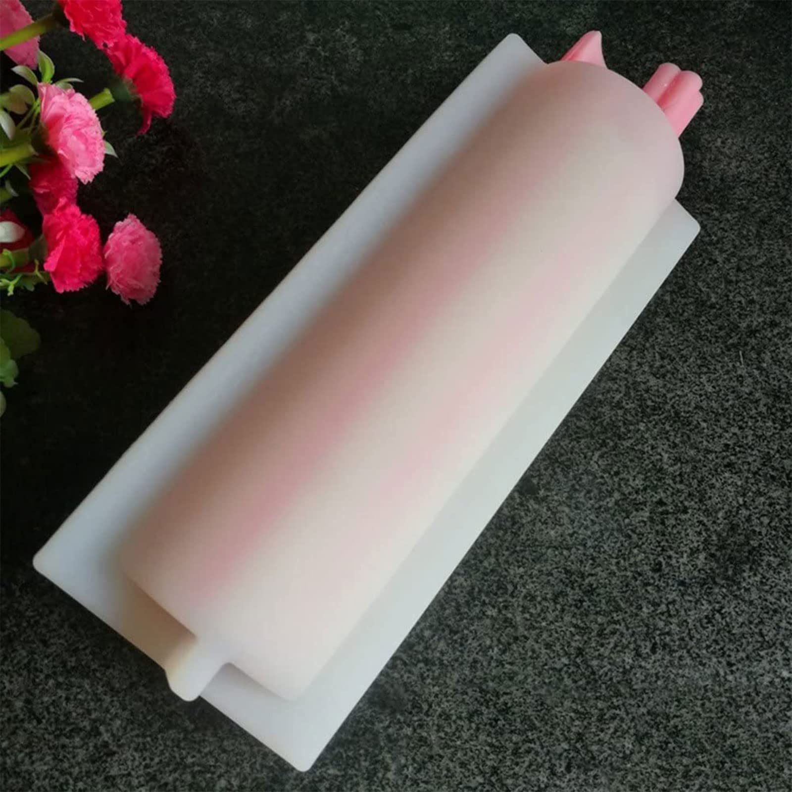 Moule à bougie en silicone 3D en forme de cylindre en gypse - Moule à bougie - Moule à savon - Outil de décoration
