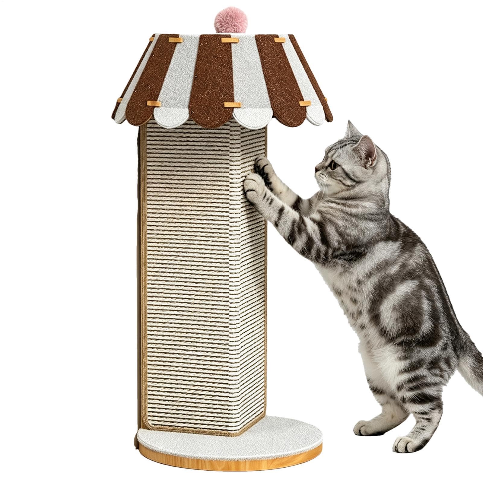 Poste Rascador para Gatos Gran juguete rascador de sisal de 54,9 | Arañador De Esquina para en Interiores, Salón, Sofá y Rincón de