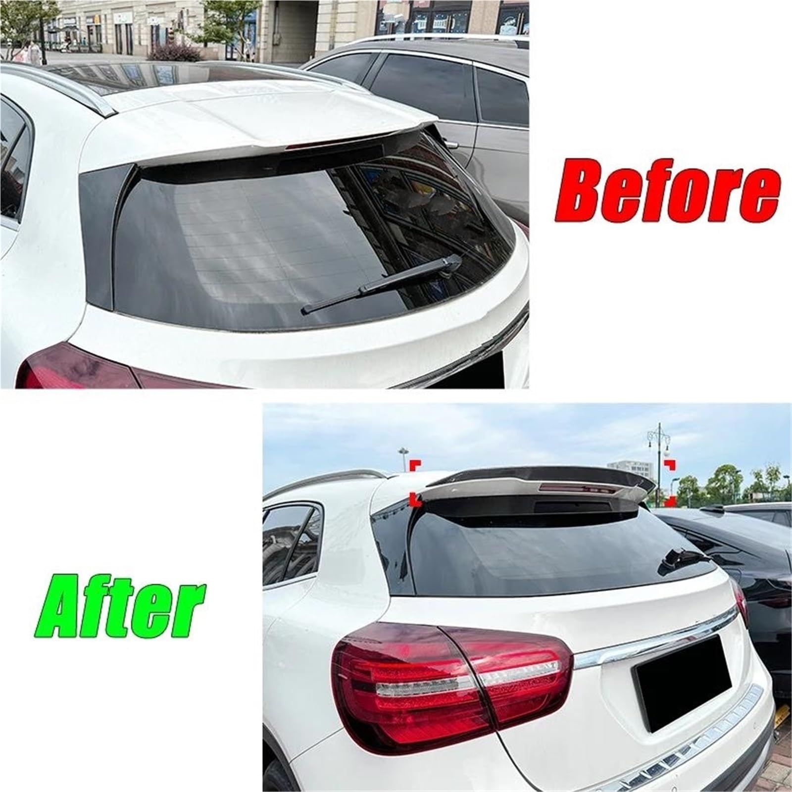 Trasero Spoiler para Mercedes para Benz Clase GLA GLA220 250 X156 2014-2019 Alerón Trasero para Techo Alerón Decoración Tiras Embellecedoras Alerón Maletero