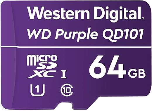 Western Digital WD Purple 64GB Surveillance and Security Camera Memory Card for CCTV & WiFi Cameras (WDD064G1P0C)