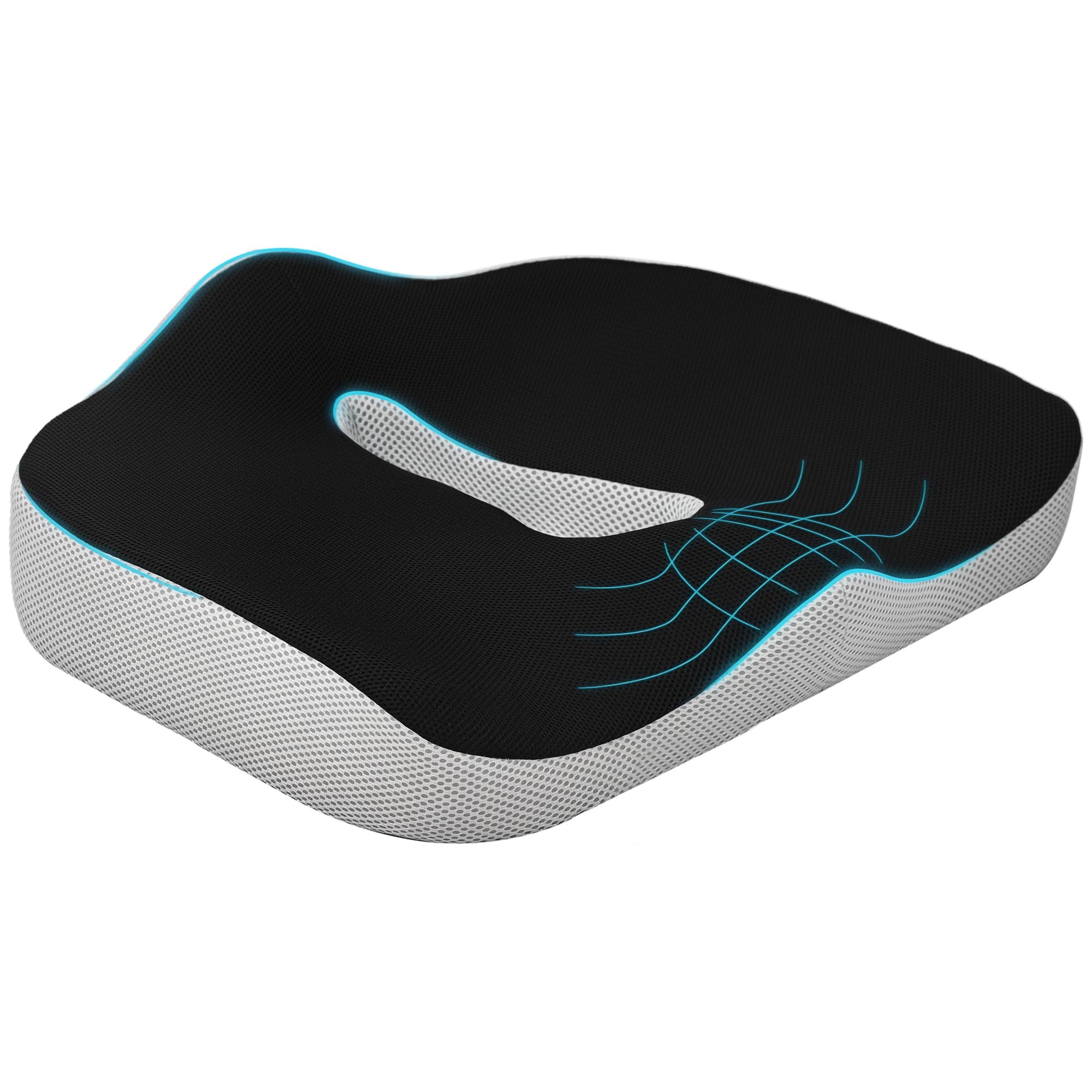 Coussin chaise bureau ergonomique et universel pour soulagement coccyx et sciatique