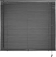 Atlas - Persiana Horizontal de Plástico PVC de 120X130CM com Lâmina de 25mm, Cor Prata