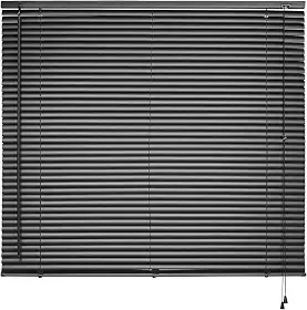 Atlas - Persiana Horizontal de Plástico PVC de 120X130CM com Lâmina de 25mm, Cor Prata