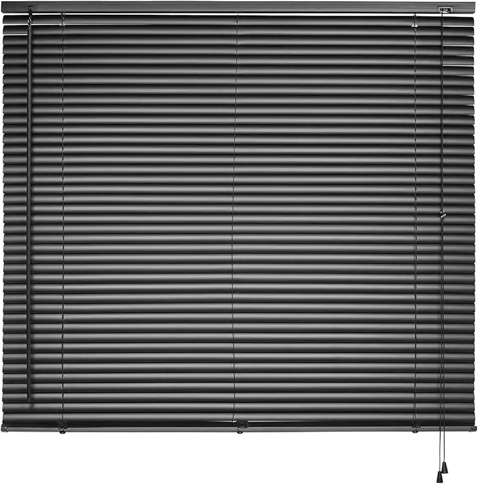 Atlas - Persiana Horizontal de Plástico PVC de 120X130CM com Lâmina de 25mm, Cor Prata