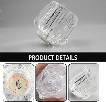 2-Pack Clear Acrylic Shower Knob Replacement – Hot/Cold Bathtub Faucet Handles, Fits Delta/LDR/Delex/Peerless