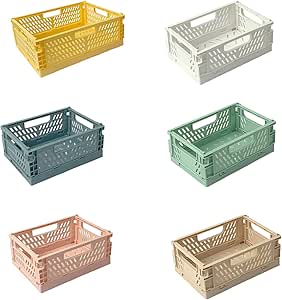 Kiddream Ceste in Plastica, Ceste Rettangolar, Set di 6 Cesto Portaoggetti A4