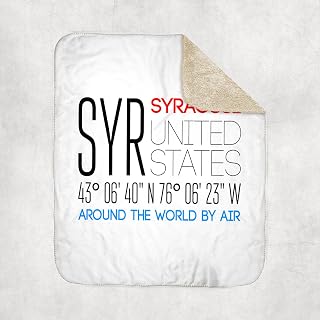 3dRose International Airport Code SYR, Syracuse, New York, United States Sherpa Lined Blanket