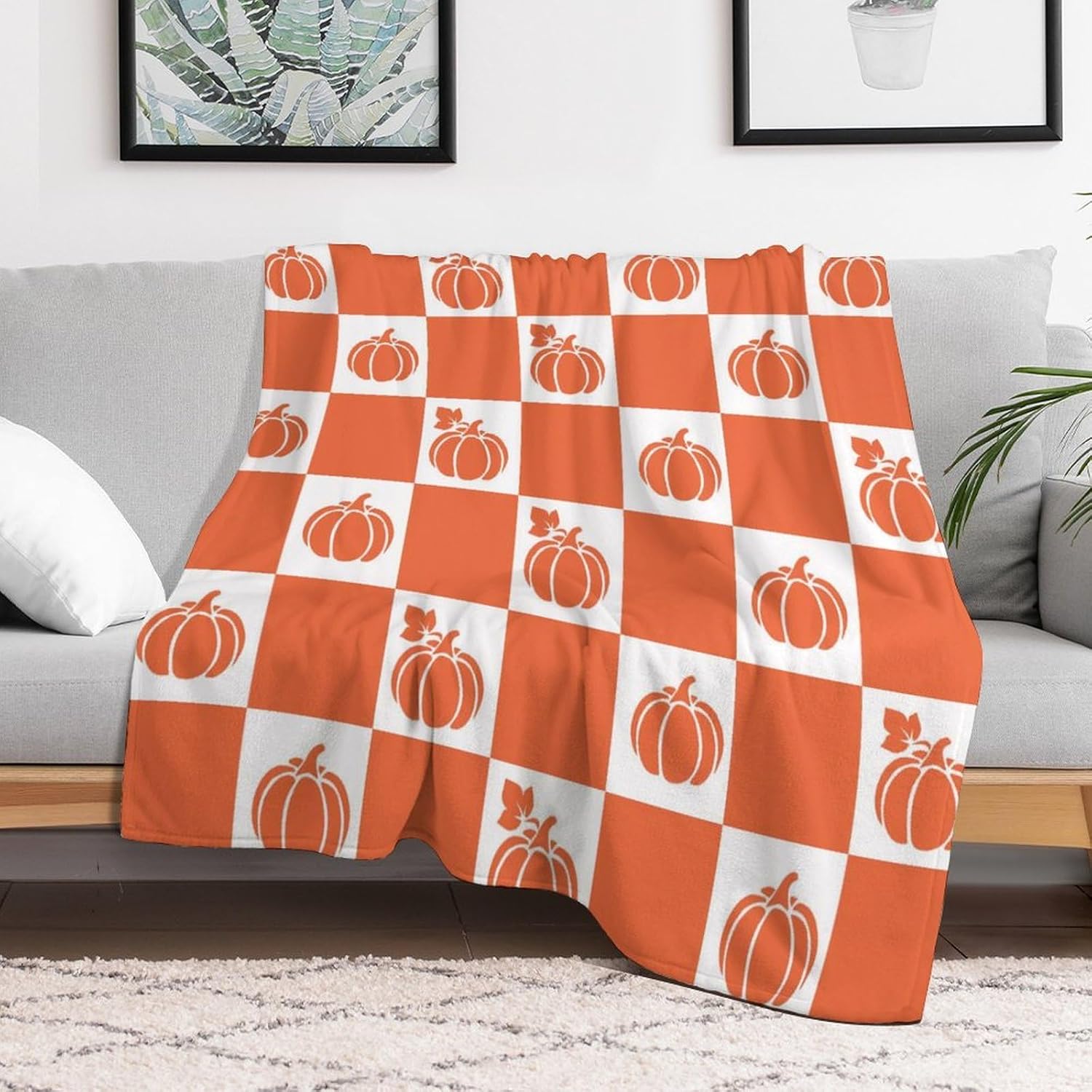 Amazon.com: Pumpkin Throw Blanket Orange Pumpkin Flannel Throw Fall ...