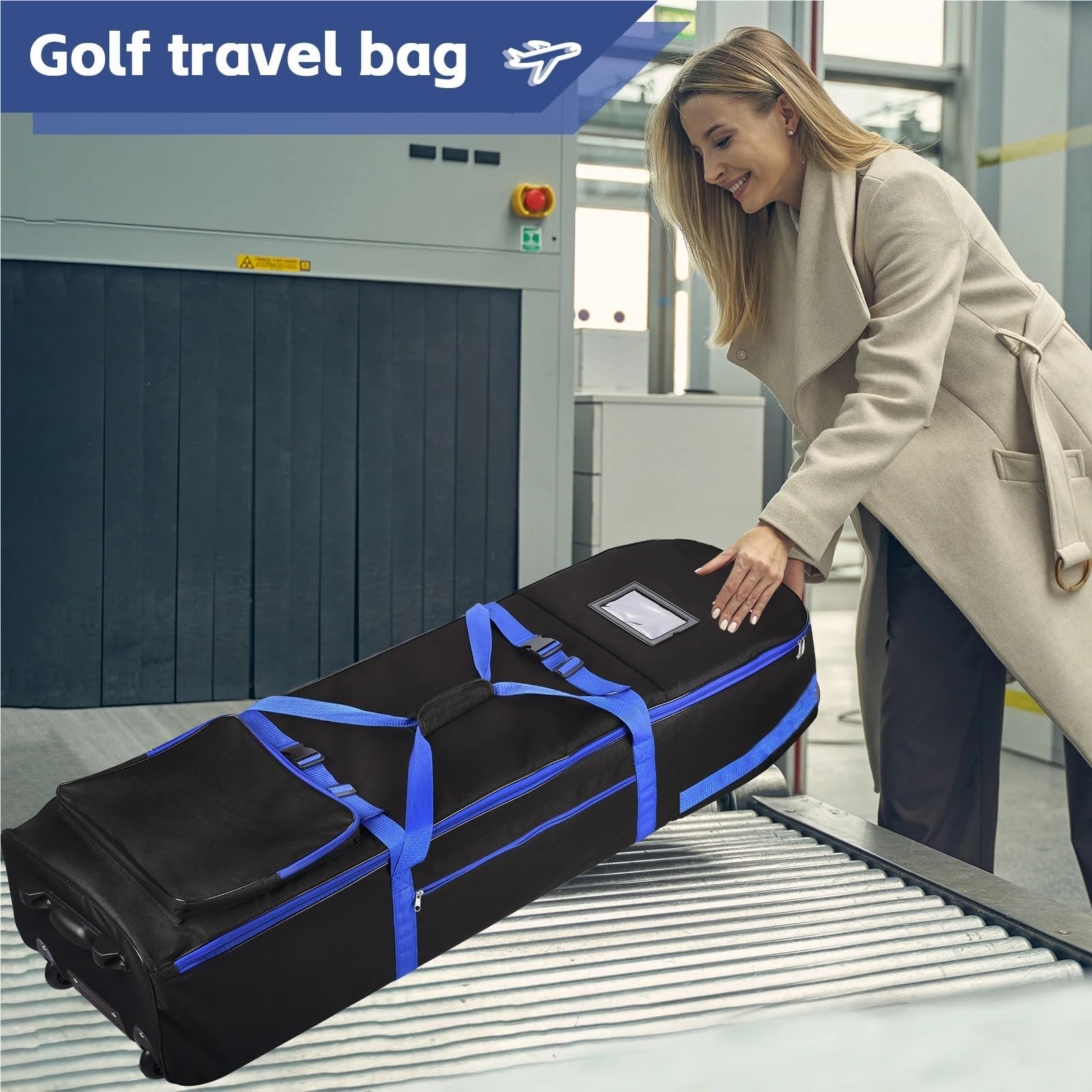 Funda para Bolsa De Golf Bolsa de aviación Golf Estuche Transporte Viaje en avión Plegable Gran Capacidad