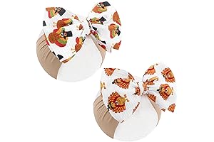 Thanksgiving Autumn Baby Girl Bows Turkey Headbands