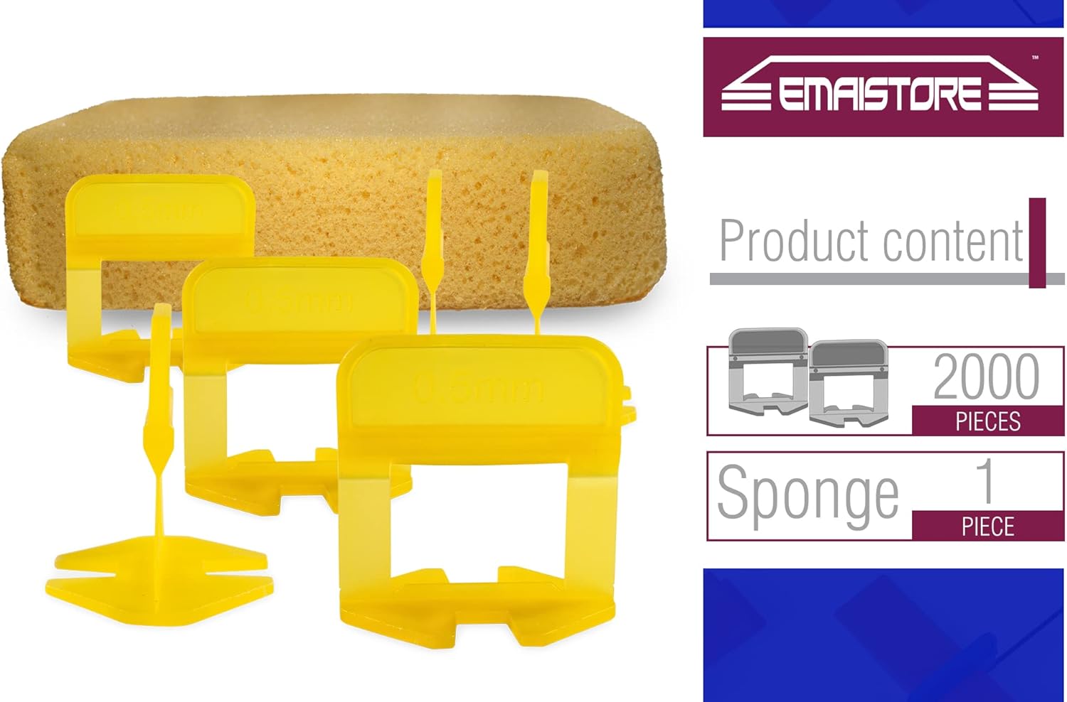 Tile Leveling System (1/51 Inch) – 2000 Tile Spacers – Compatible with Most Wedges for Smooth, Seamless Floor & Wall Tile Installation – 0.5mm Ceramic & Stone Spacers