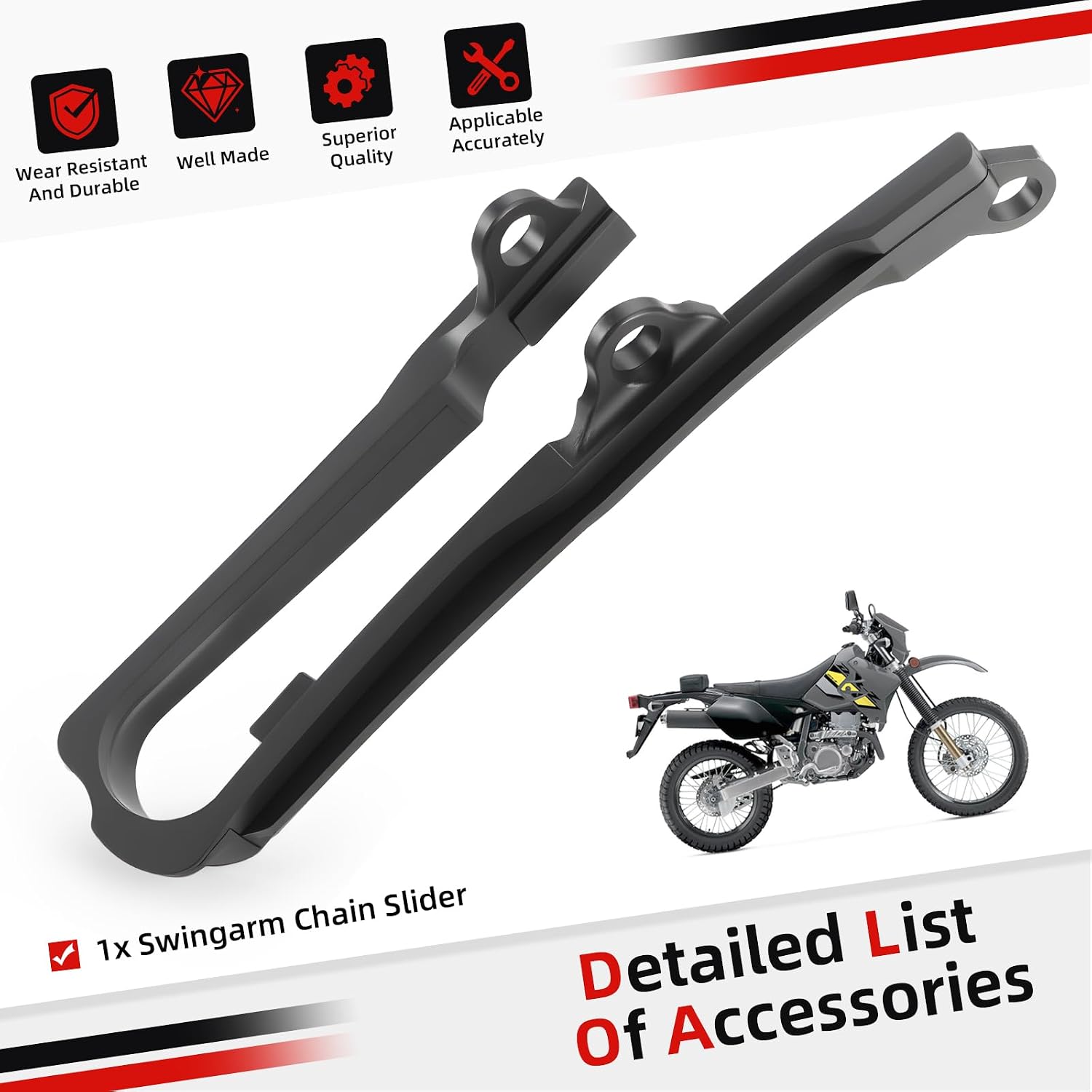 Swingarm Chain Slider Buffer Guide For Suzuki DR-Z400 DRZ 400 DRZ400 2000-2004 DRZ400E 00-07 DRZ400S 00-21 61273-29F00