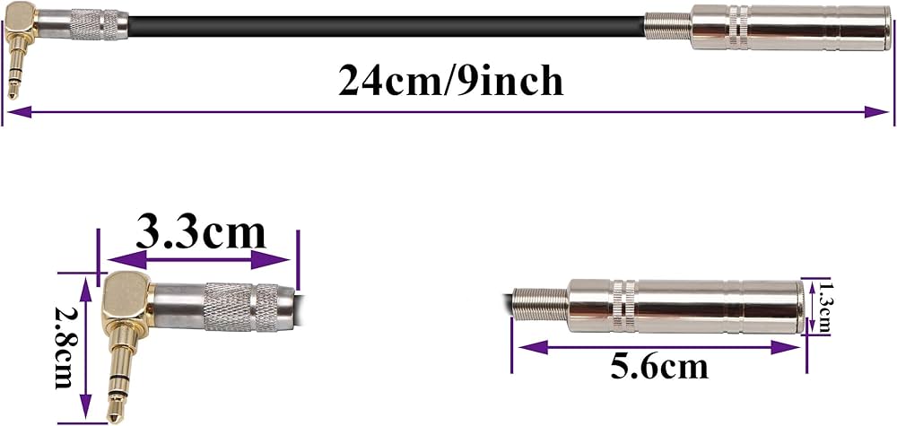 AAOTOKK 90 Degrés 6,35 Mm Adaptateur Métal Angle Droit 1/4 Pouce TS Mono Male Plat Style Pancake Microphone Connecteurs Pour Haut Parleur Cable Patch Guitare 4 Pack 2 Poles 1070632219