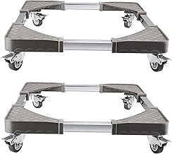 HOZEON 2 Pack Washing Machine Furniture Dolly, Telescopic Movable Trolley with 4 Locking Swivel Wheels Adjustable Moving Cart Heavy Duty Stand Base for Refrigerator Dryer, 480 lb