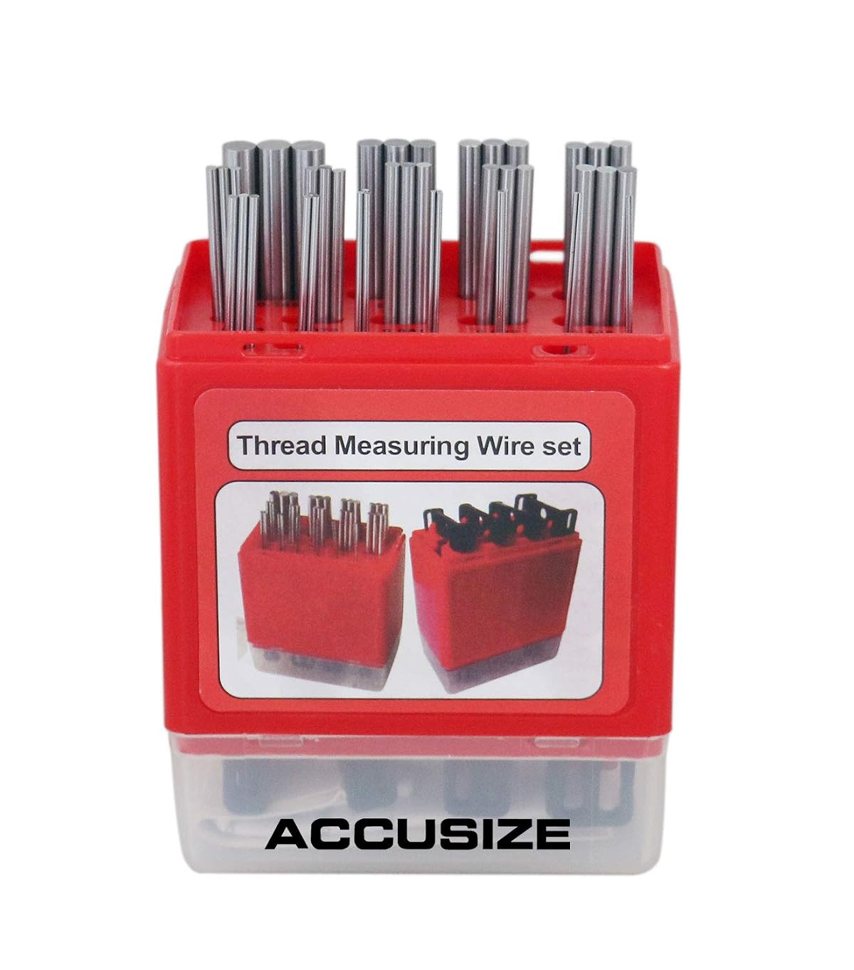 Accusize Industrial Tools U.S. and Metric Thread Measuring Wire Set with Thread