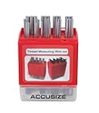 Accusize Industrial Tools U.S. and Metric Thread Measuring Wire Set with Thread Measuring Wire Holders, Eg06-1002