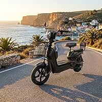Scooter Elétrica MU-03 500W Bicileta Elétrica 32 km/h 48V12Ah Econômica e Sustentável com Faróis LED e Assento Confortável