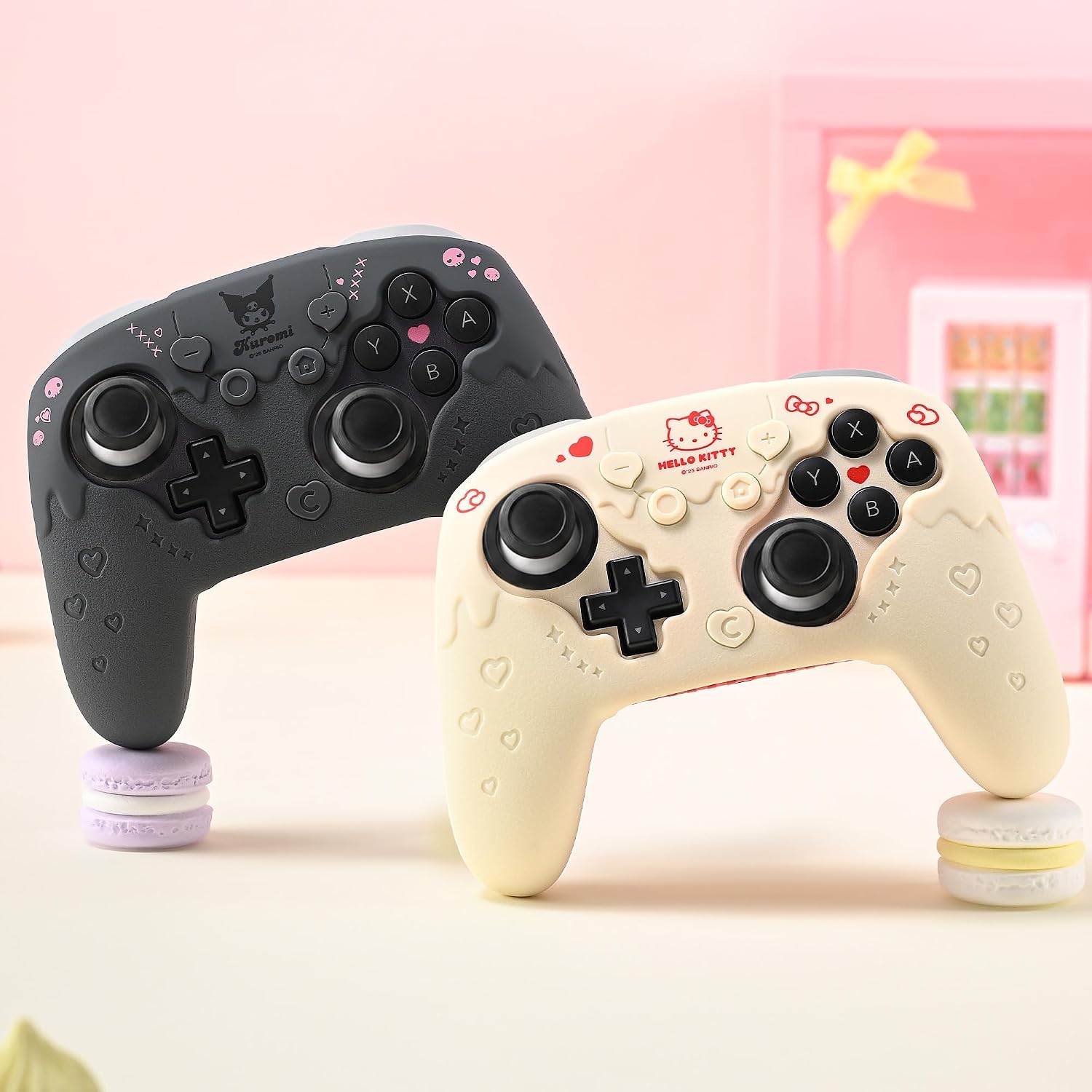 Kuitmor Silicone Switch 2 Pro Controller Cover Skin Set, Anti-Slip Soft Protective Case for Switch Pro Controller with 1 Sticker - Beige