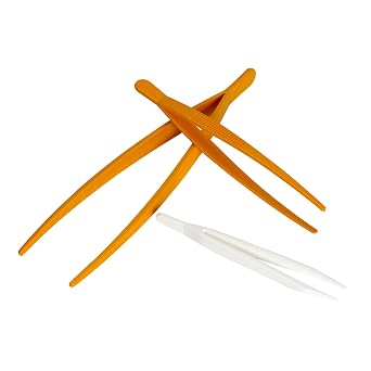 AZLON TWY262 Plastic, White, Tweezers with Sharp Ends, 145 mm