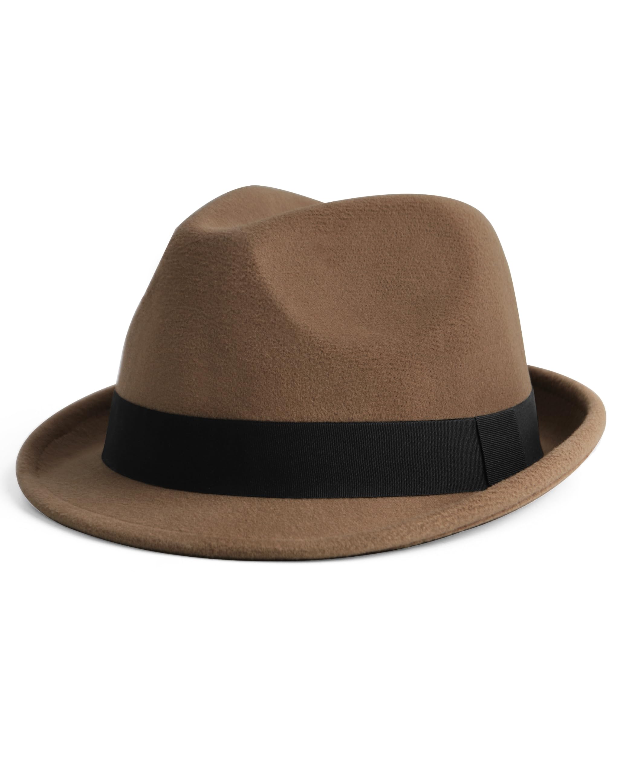 Zylioo L/XL/XXL Trilby Fedora Feltro Cappelli Uomo Big Heads Cappello Jazz | Tesa arrotolata con fibbia per cintura