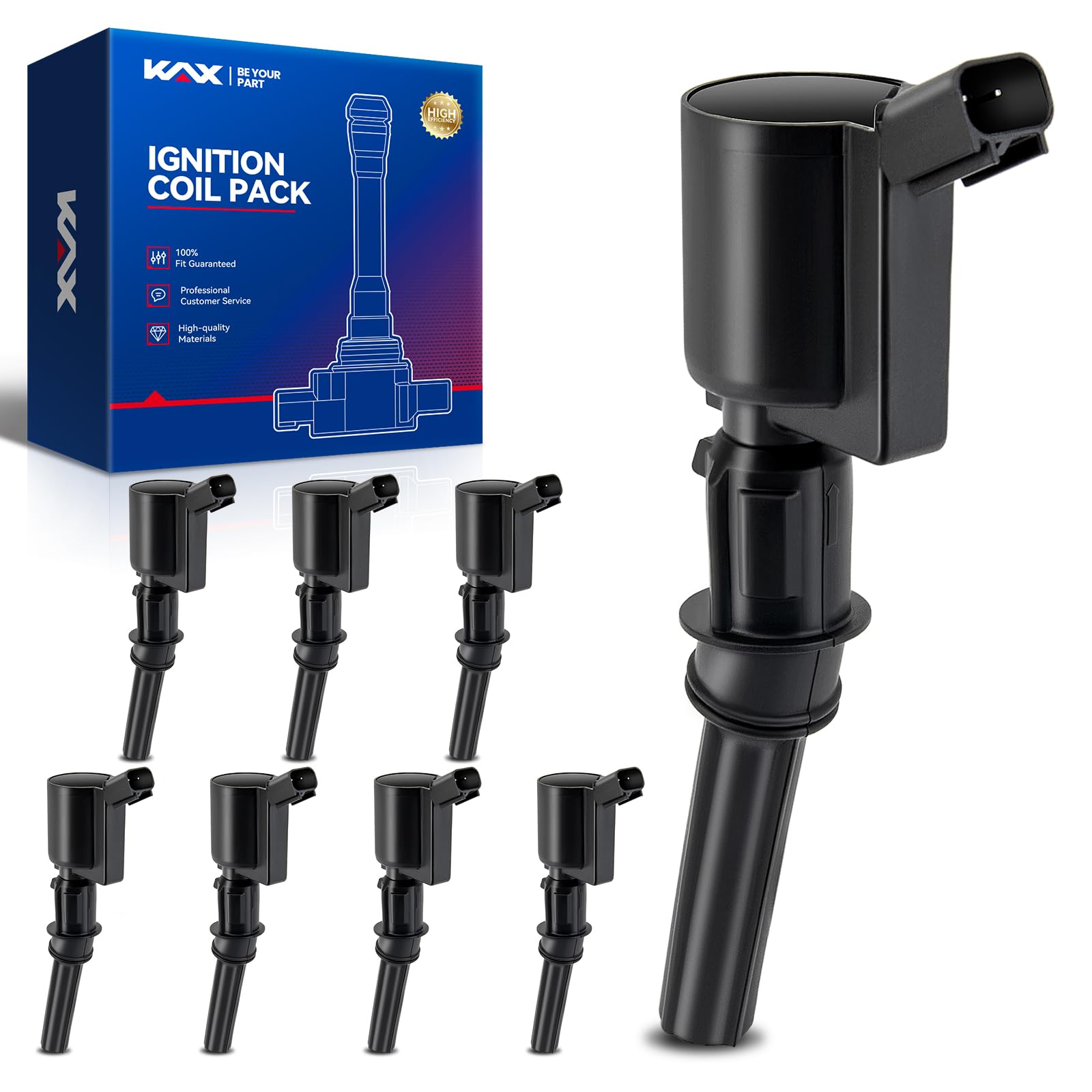 KAX Ignition Coil Pack 8 Packs Coil Fit for F-150, F-250, E-150, E-250