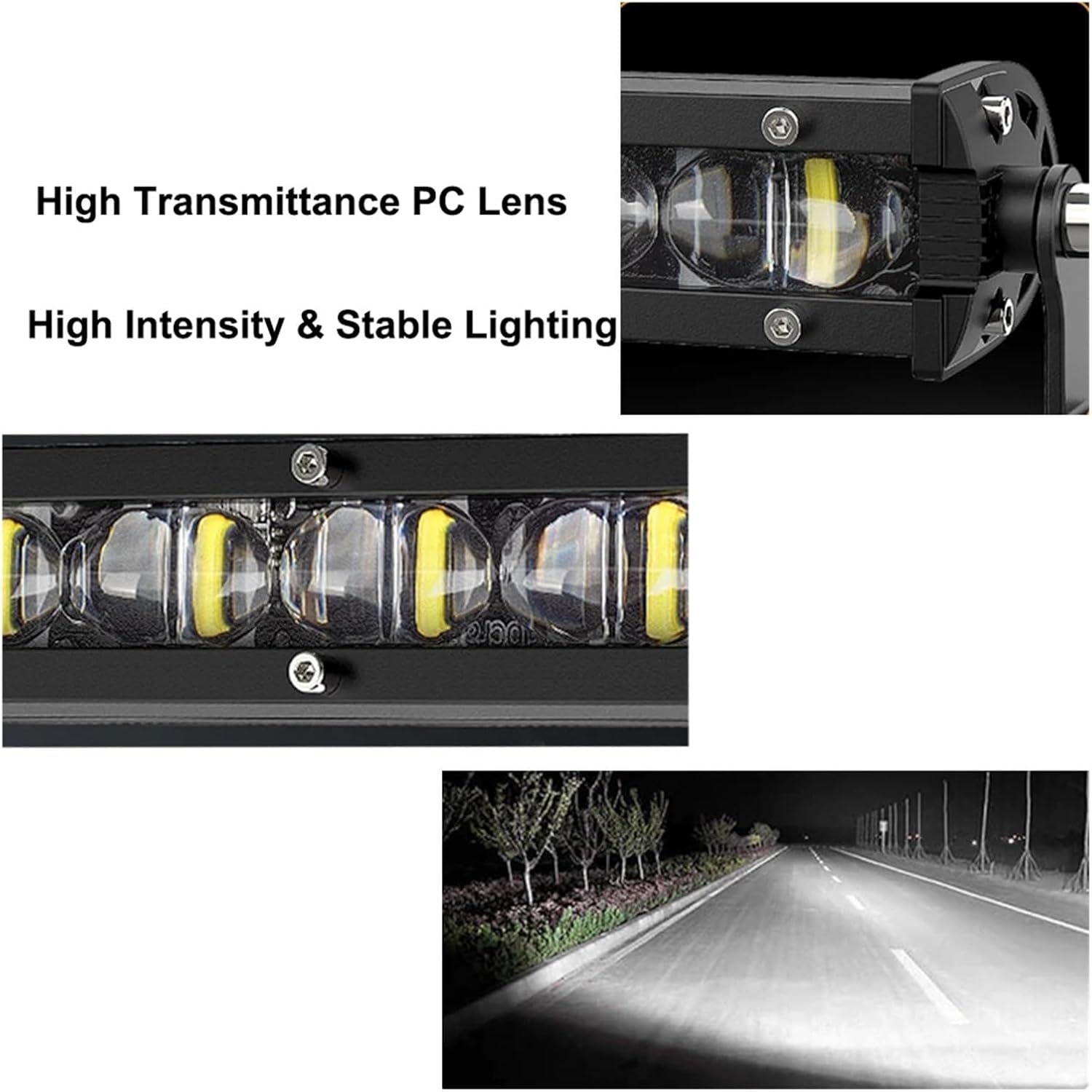 6D 13" 12V 24V Spotlight LED Light Bar Offroad Slim Barra LED Work Light Bar Compatible with Truck ATV Car Driving Fog Light Car Accessories