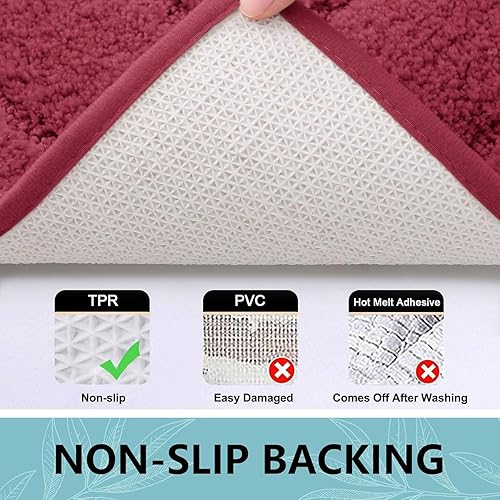 Miniatura 234 de Buganda Alfombras de baño, 24" x 16", Alfombras de baño de microfibra suaves y absorbentes, Alfombra de ducha esponjosa antideslizante, Alfombras de