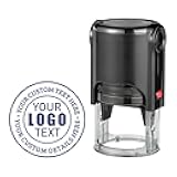 Custom Logo Stamp Personalized Image Self Inking Custom Stamps for Business Logo, Text, Address – Teacher or Office Use – Available in Different Sizes and 5 Ink Color Options