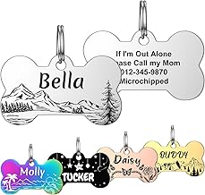 YEHANTI Dog Tag with Personalised Engraving, Personalized ID Tags for Dogs and Cats, Stainless Steel Dog Tag with Engraved First Name Address (L, Silver)