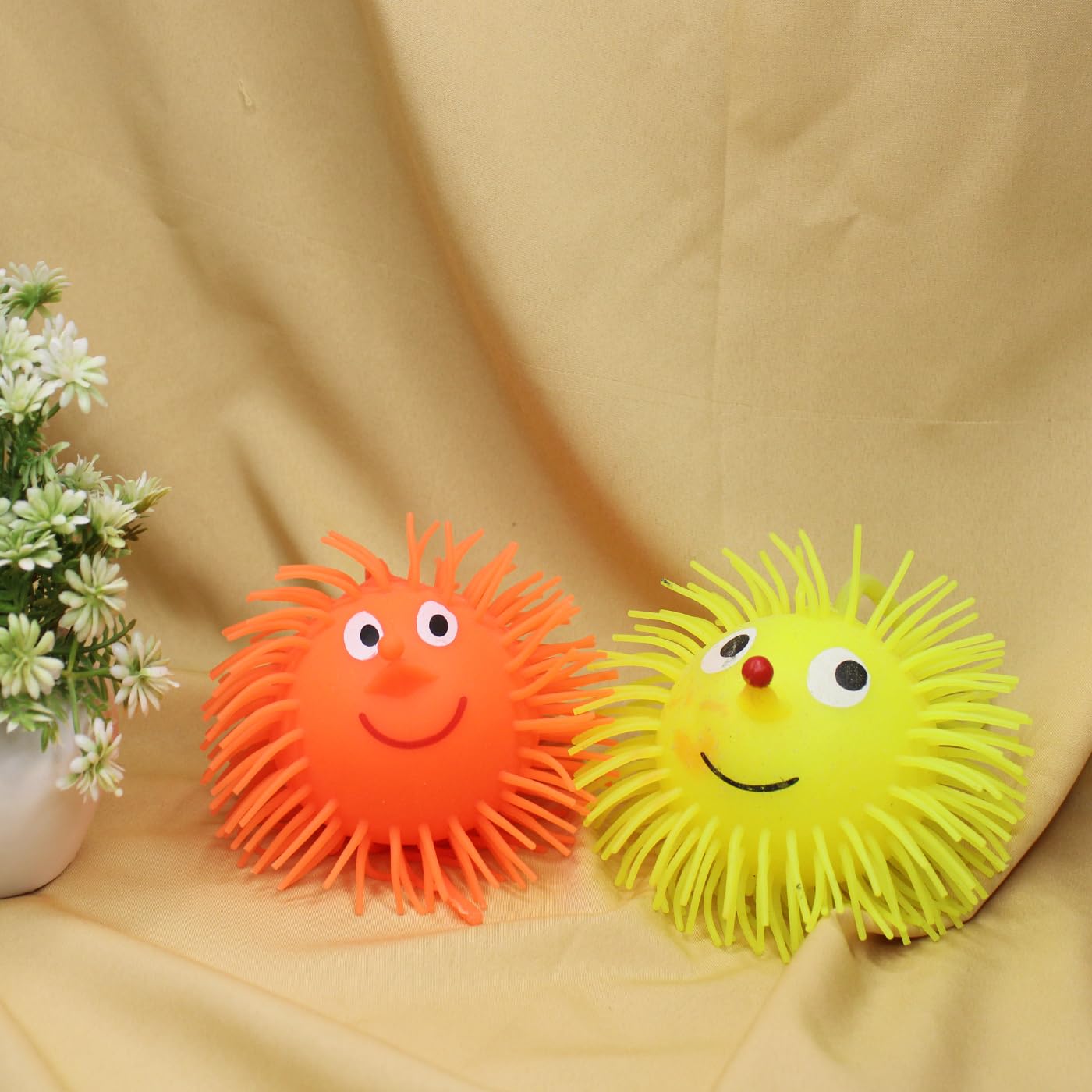 FULLY Stress Relief Squeezable Puffer Ball Toy with Flashing LED Light for Kids Smiley Face Silicone LED Puffer Toy for Kids and Adults (Set of 2, Multicolor) (B09TZXRLJG) Amazon Price History, Amazon Price Tracker