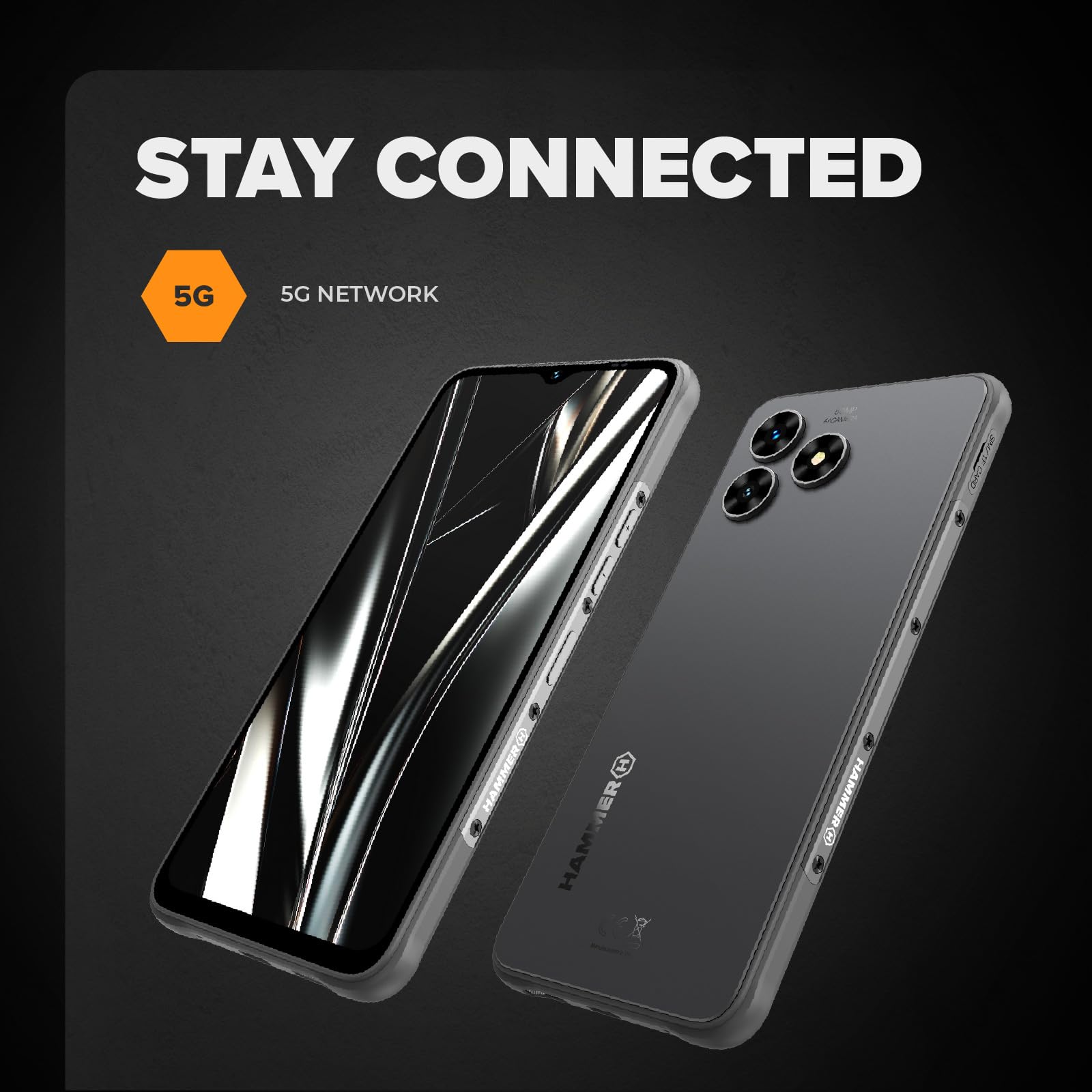 Hammer Blade Va 5G Smartphone ultra-rugged, IP69, 6000mAh, 6,56 pollici, 8GB di RAM integrata, 128/1T GB, Android 14, fotocamera da 50mpx, schermo Gorilla Glass, NFC, VoLTE