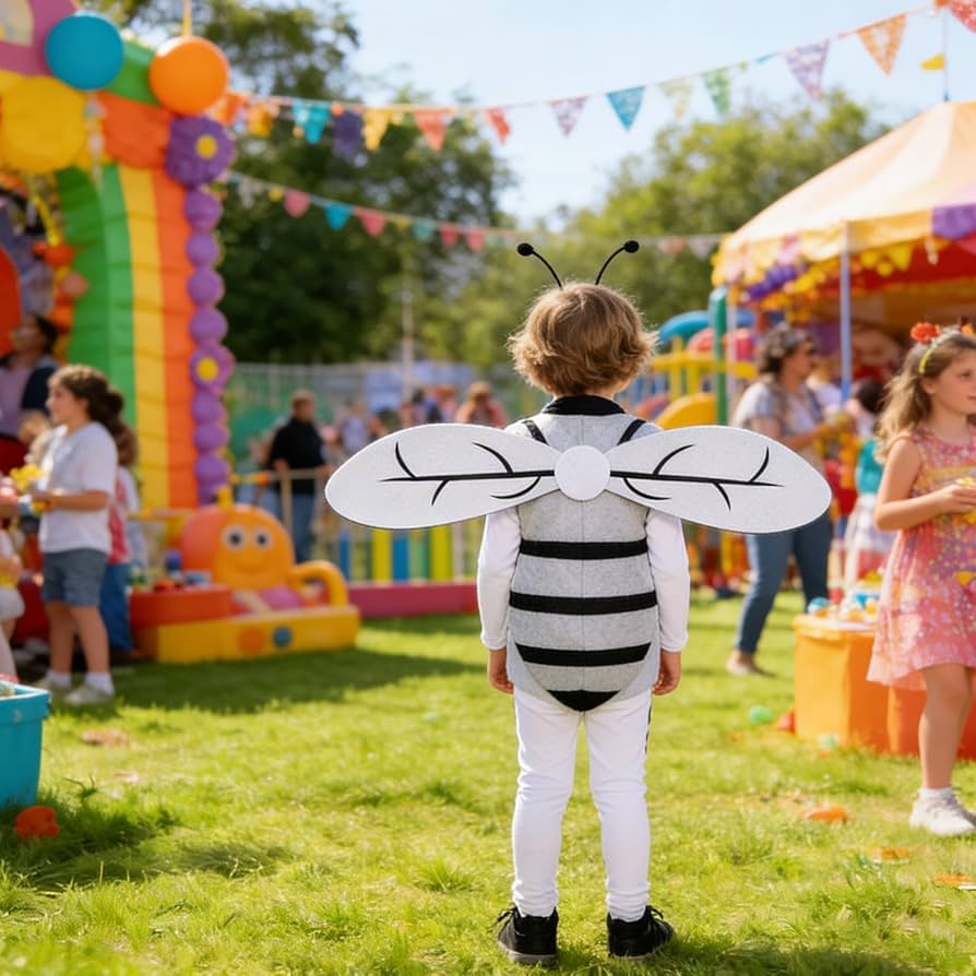 Disfraz De Mosca Con Alas De Fieltro – 2 Piezas Para Halloween Y Fiestas De Cosplay, Adultos Y Niños