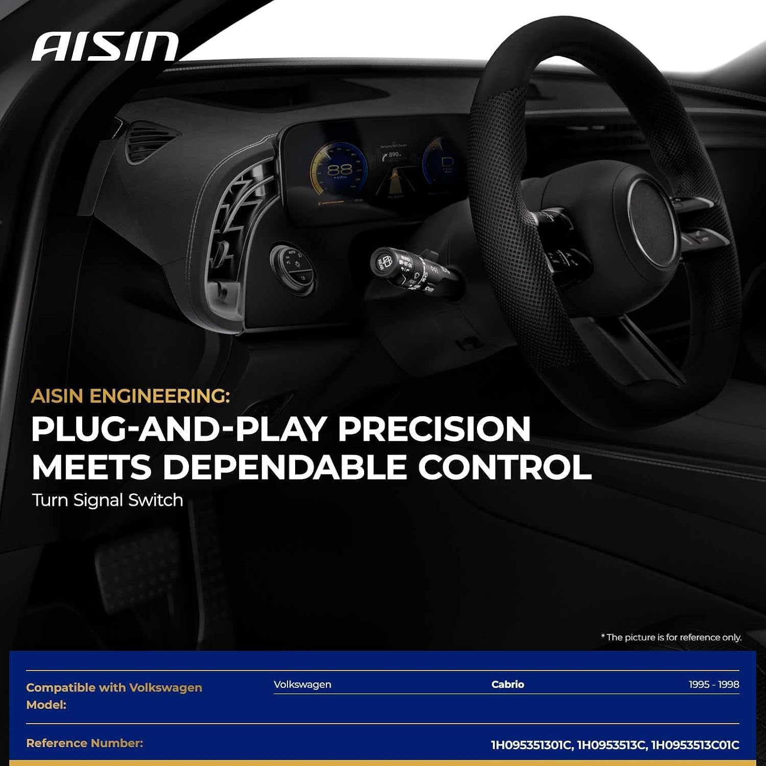 AISIN AFTERMARKET TSSVG-00105 Left Multifuction Turn Signal Switch - Compatible with Volkswagen Cabrio 1995-1998