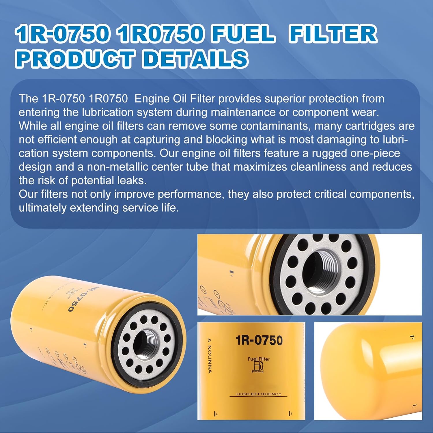 1R-0750 Diesel Engine Fuel Filter,1R0750 P551313 P551313 BF7633 FF5320 33528 269-8325 7325 P550920 B7378 Fuel Filter Compatible with Caterpillar CAT Trucks D205E D250E II D300E II