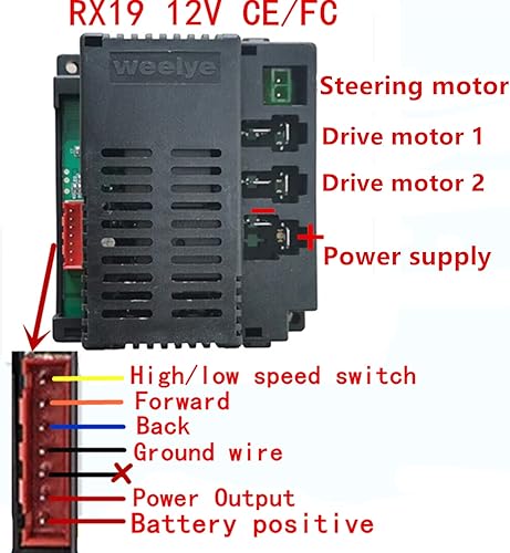 Miniatura 2 de RX19 12V CE FC Niños Ride On Toy Car 12V 2.4G Bluetooth Control remoto y receptor Kit Control remoto Caja Accesorios para niños Paseo eléctrico