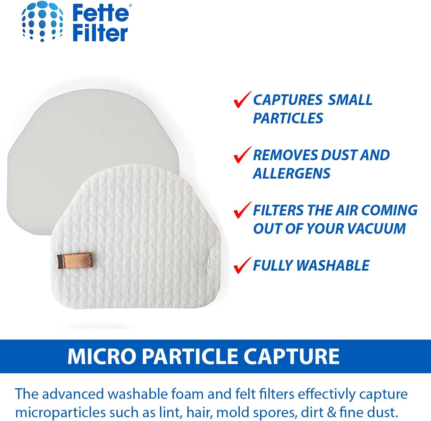 Fette Filter - Vacuum Filters Compatible with Shark Professional Upright Models NV450 Compare to Part # XFF450 •Contains 6 Foam Filters and 6 Felt Filters.