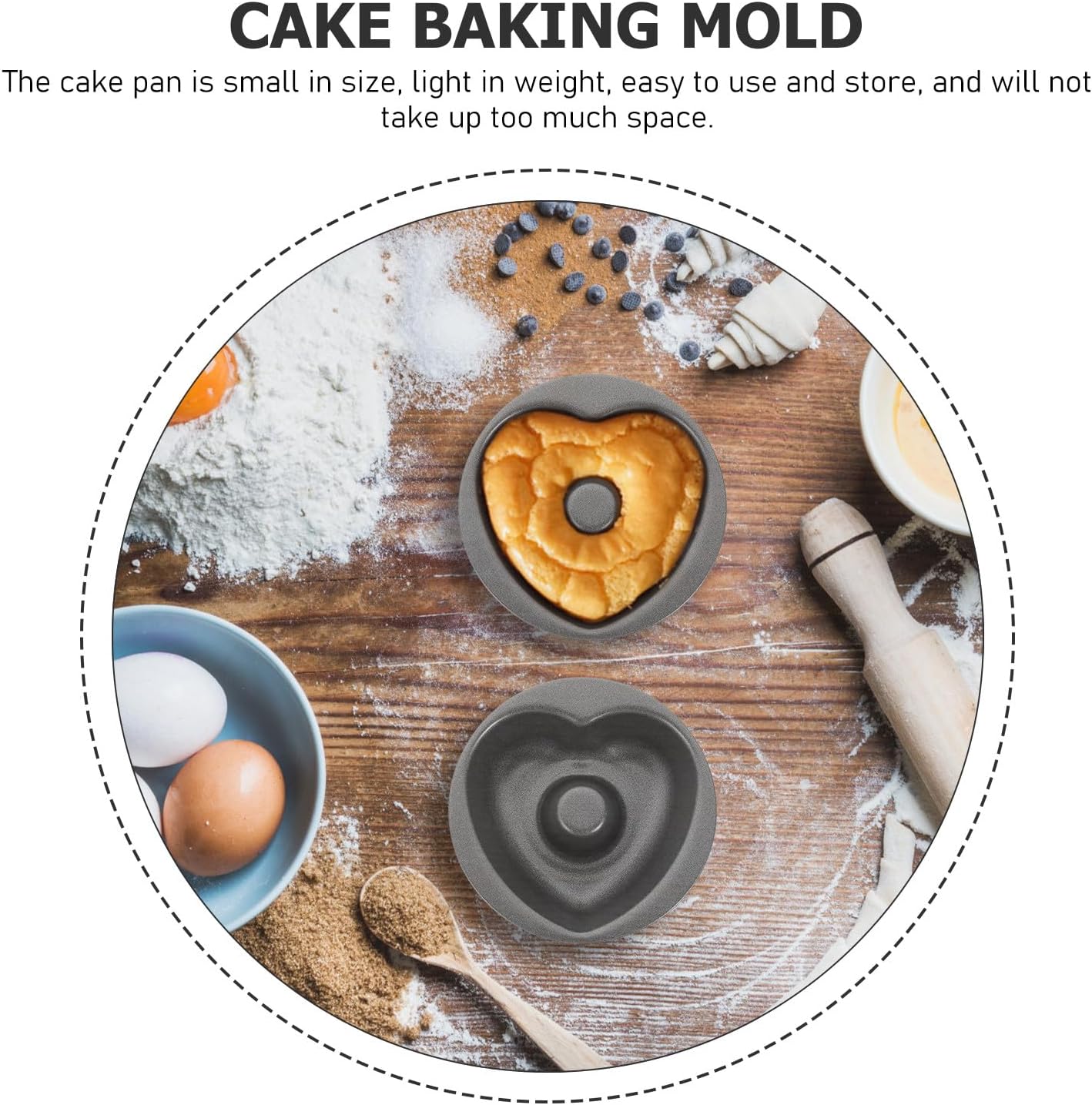 Ciieeo Doughnut Baking Pan Carbon Steel 2pcs Heart Shaped