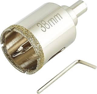 1 1/2 Inch (38mm) Diamond Hole Saw with Pilot Bit, 1.5" Tile Hole Saw with Center Drill Bit for Marble, Granite, Ceramic, Porcelain Tiles, 1-3/8" Depth of Cut for Thick Countertops