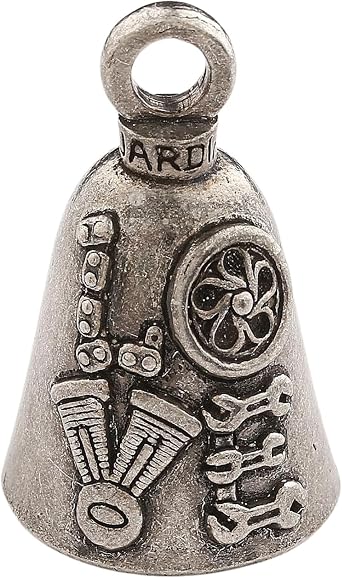 Guardian Bell Good Luck Bell w/Keyring & Black Velvet Gift Bag | Motorcycle Bell | Lead-Free Pewter | Made in USA