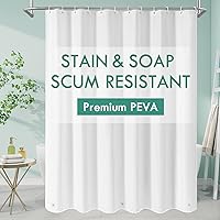 MitoVilla White PEVA Shower Curtain Liner 72x72 Waterproof with Weighted Magnets - Hotel Quality Easy Clean Bathroom Liner