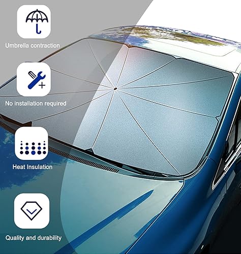 Miniatura 4 de Gseigvee Parasol para parabrisas de automóvil, protección UV, sombrilla para parabrisas de automóvil para mantener tu vehículo fresco, accesorios de