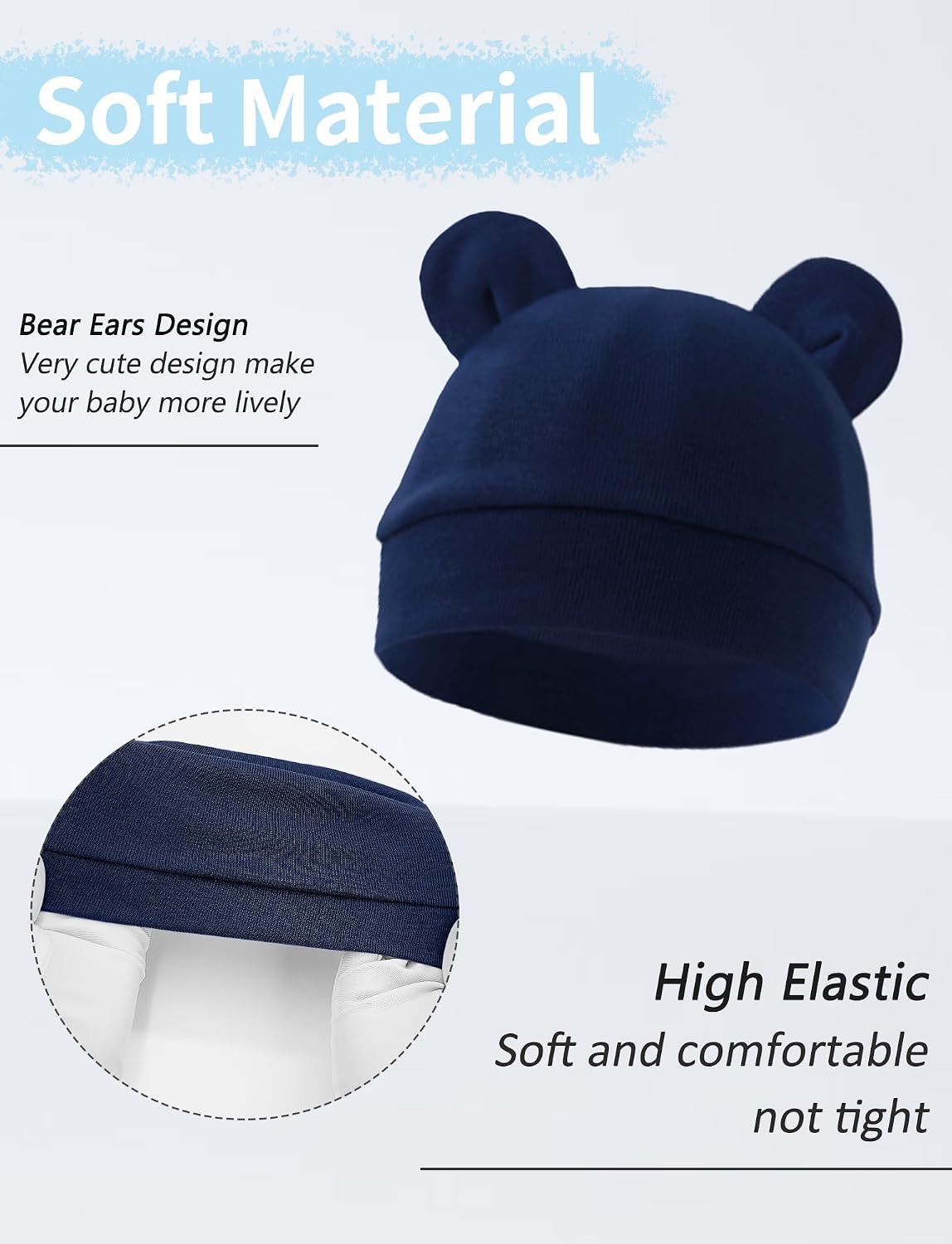 SEAUR Baby Cotton Hat Baby Mittens Caps and Socks Newborn Hats Set Infant Hat and Mitten Set Baby Hospital Hats Cute Beanie