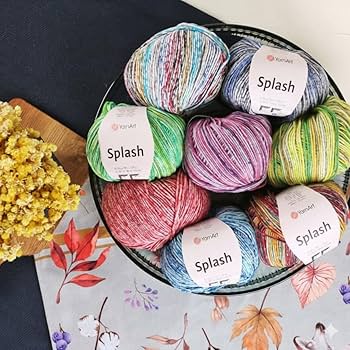 Amazon.com: YarnArt Splash Variegated Sport Yarn - 55% Cotton 45