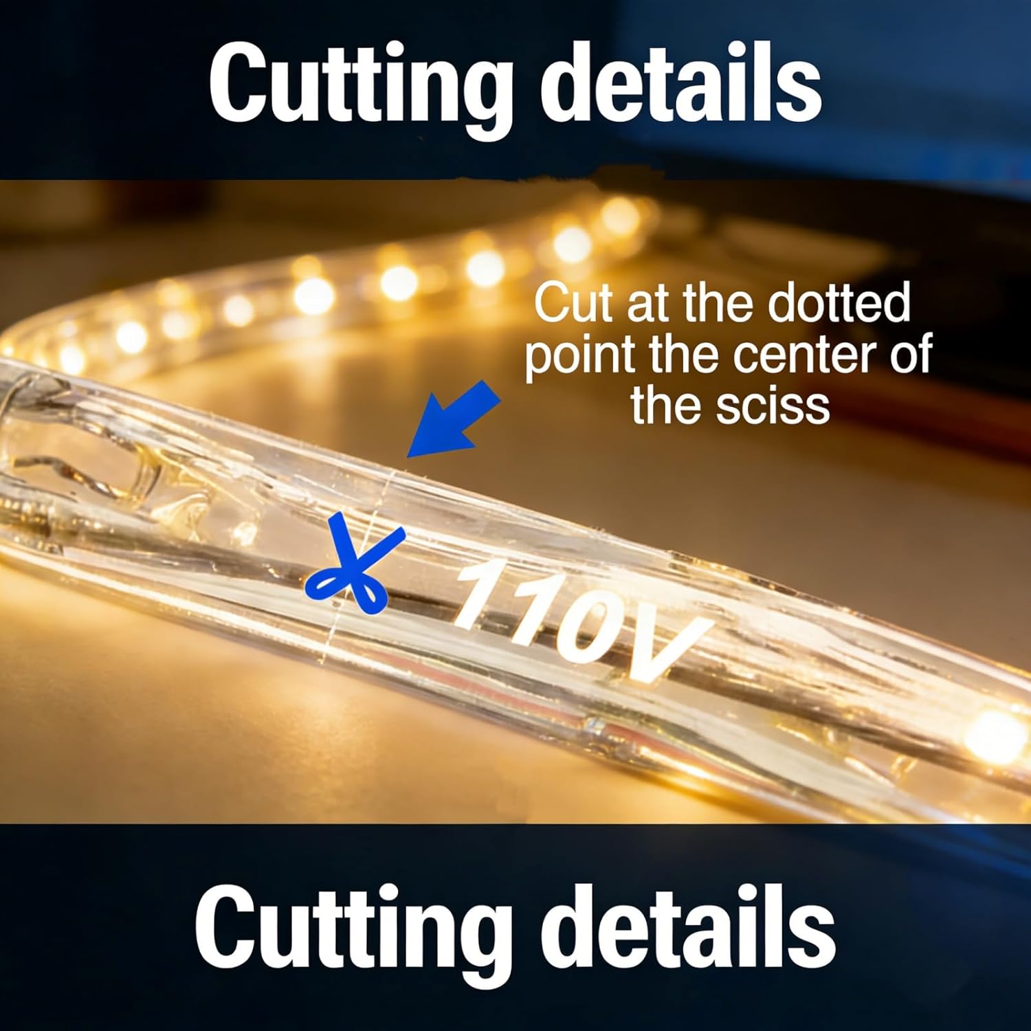 100Ft Warm White LED Rope Lights, 110v Waterproof Indoor/Outdoor String Lights, Cuttable, 1080 LEDs Rope Lights for Outside, Garden, Patio, Deck, Halloween and Christmas Decorations