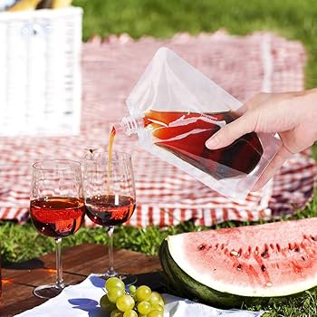 Sacchetti per Bevande per Festival, 12 Pezzi Sacchetti per Succhi a Prova di Perdite con Imbuto, Bottiglia per Bevande congelate Nascoste (250 ml, 420 ml, 500 ml