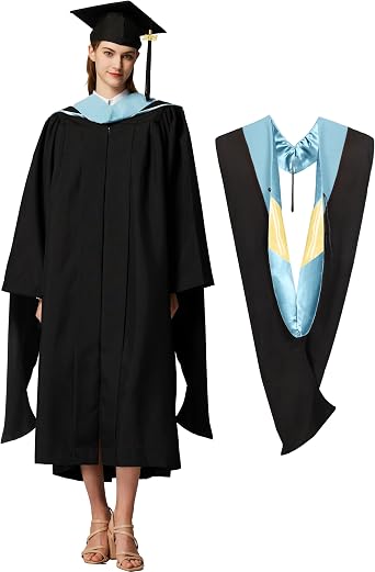 MyGradDay Unisex Masters Graduation Cap and Gown with Hood,2026 2027 Tassel